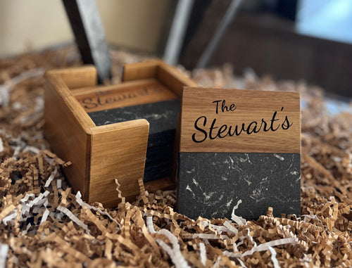 Custom Marble Coaster Set