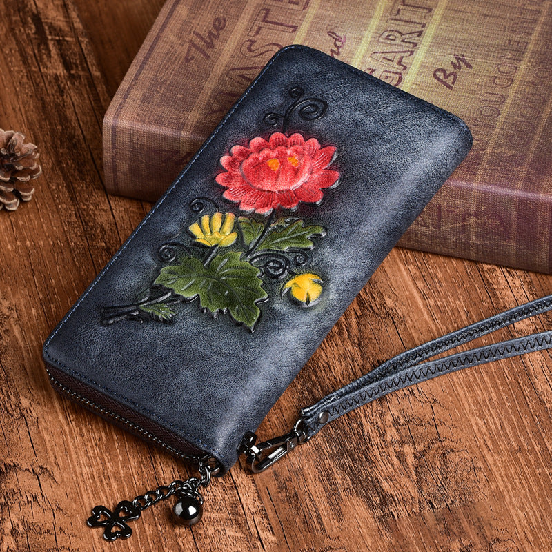 Hand Painted Rose Wallet