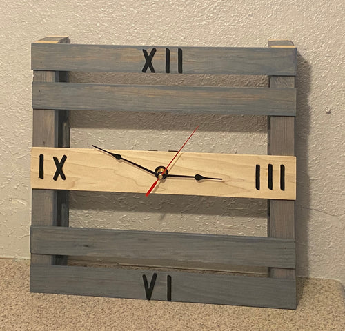 Grey Pallet Clock