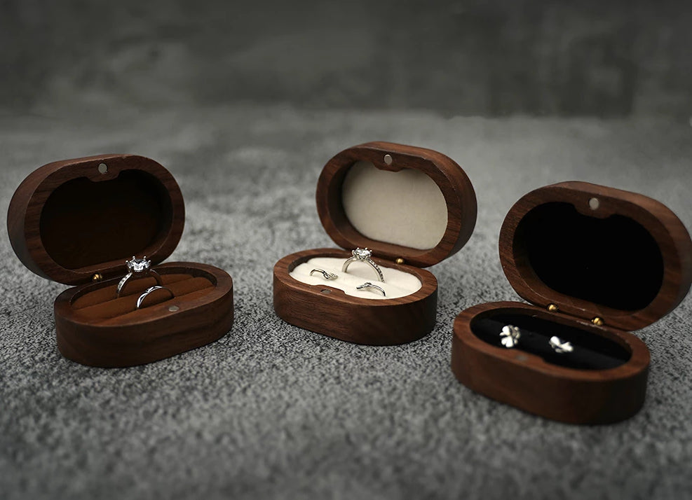 Oval Wooden Ring Box