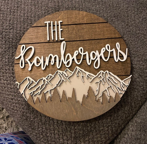 Ship-lap  Mountain Family Sign